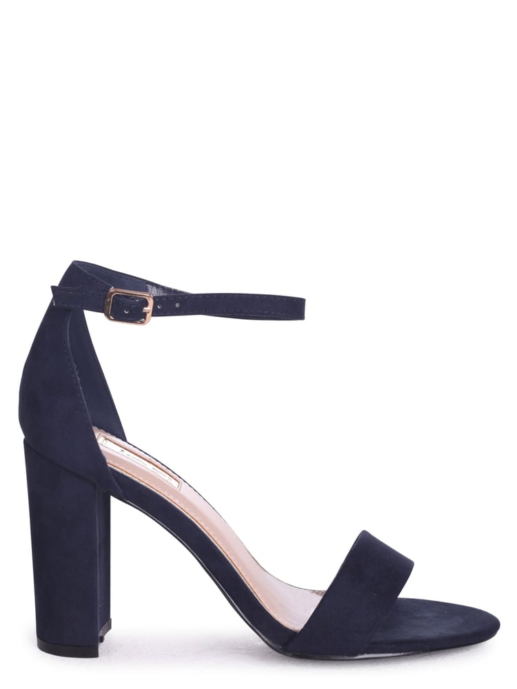 Linzi Blue Nelly Faux Suede Barely There Block Heeled Sandals - Image 2 of 4