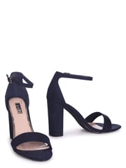 Linzi Blue Nelly Faux Suede Barely There Block Heeled Sandals - Image 3 of 4