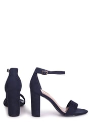Linzi Blue Nelly Faux Suede Barely There Block Heeled Sandals - Image 4 of 4