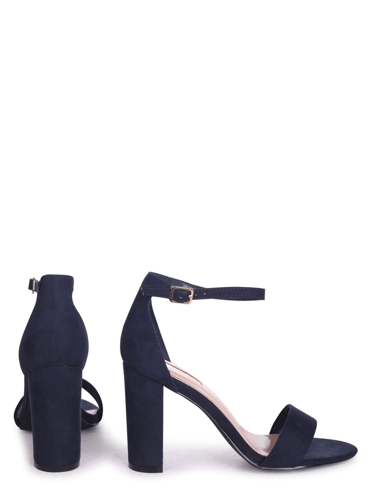 Linzi Blue Nelly Faux Suede Barely There Block Heeled Sandals - Image 4 of 4