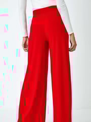 Roman Red Wide Leg Stretch Trousers - Image 3 of 5
