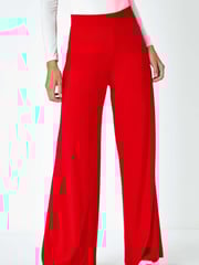 Roman Red Wide Leg Stretch Trousers - Image 4 of 5