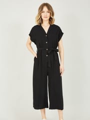 Yumi Black Button up Jumpsuit - Image 3 of 5