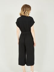 Yumi Black Button up Jumpsuit - Image 4 of 5