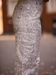 Grey Snake Print Barrel 100% Cotton Trousers - Image 4 of 7