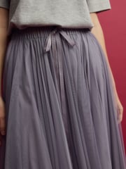 Blue Mesh Maxi Skirt - Image 4 of 7