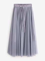 Blue Mesh Maxi Skirt - Image 5 of 7
