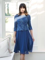 Gina Bacconi Blue Priscilla Embroidered Midi Dress - Image 1 of 6