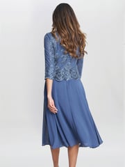 Gina Bacconi Blue Priscilla Embroidered Midi Dress - Image 3 of 6