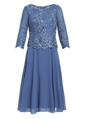 Gina Bacconi Blue Priscilla Embroidered Midi Dress - Image 6 of 6