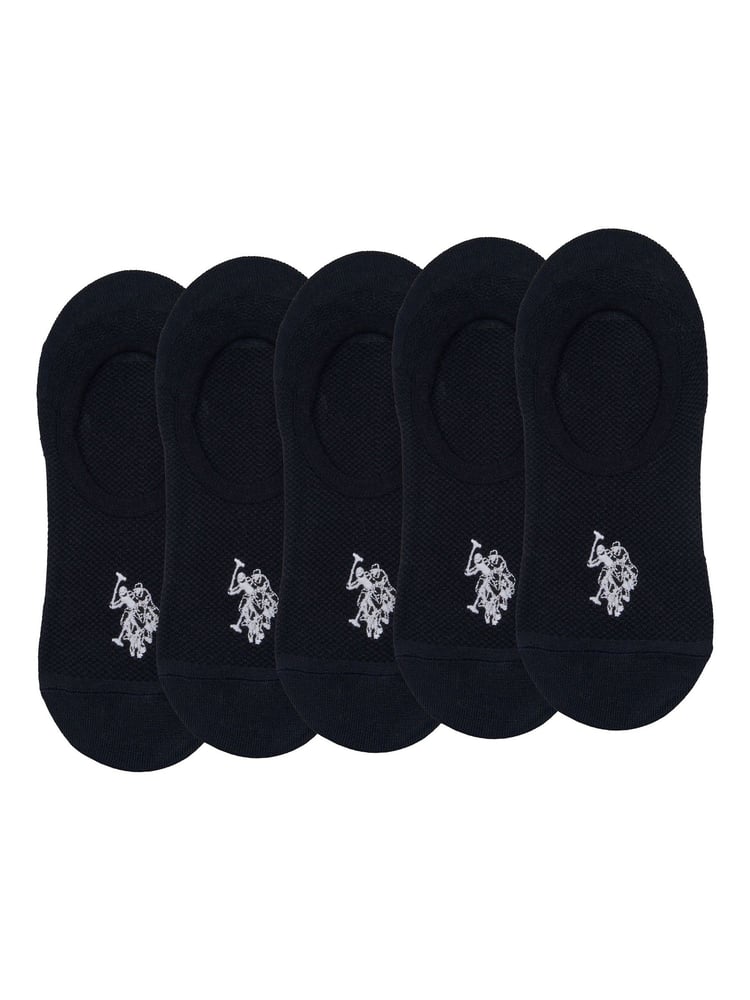 U.S. Polo Assn. Black Invisible Trainer Socks 5 Pack - Image 1 of 3