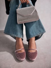Pink Standard Fit Tabitha Simmons Emily Leather Mary Jane Block Heels - Image 1 of 13