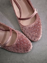 Pink Standard Fit Tabitha Simmons Emily Leather Mary Jane Block Heels - Image 11 of 13