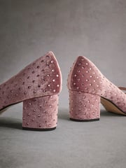 Pink Standard Fit Tabitha Simmons Emily Leather Mary Jane Block Heels - Image 13 of 13