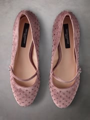 Pink Standard Fit Tabitha Simmons Emily Leather Mary Jane Block Heels - Image 9 of 13