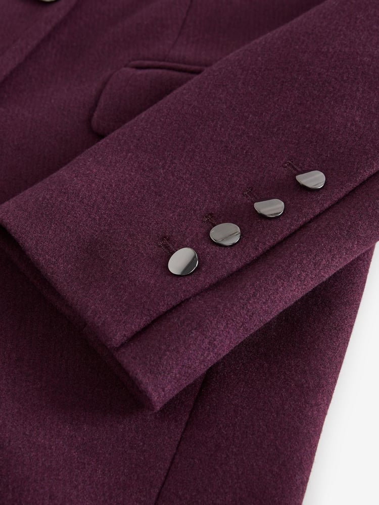Berry Red Revere Collar Coat - Image 10 of 10