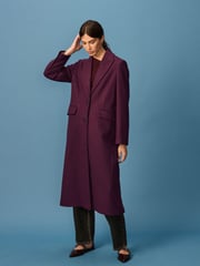 Berry Red Revere Collar Coat - Image 2 of 10