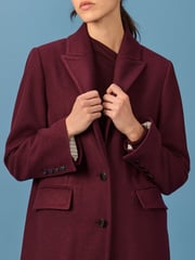 Berry Red Revere Collar Coat - Image 5 of 10
