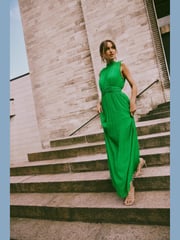 VILA Green Maxi Occasion Sleeveless Maxi Dress - Image 1 of 8