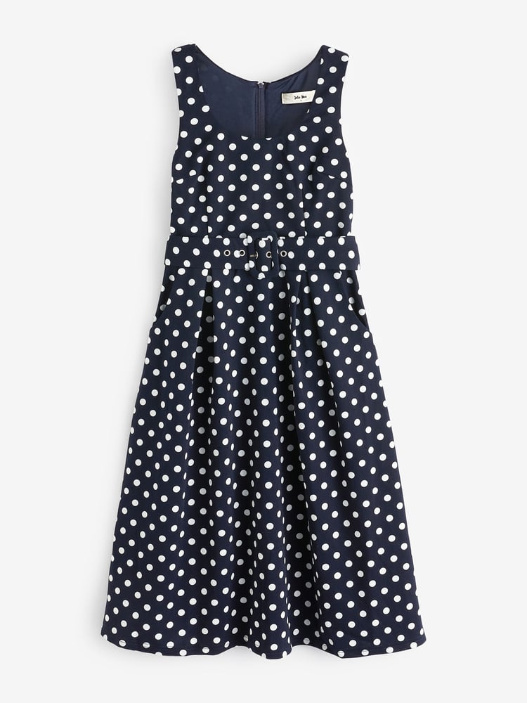Jolie Moi Black 1950's Inspired Belted Swing Dress - Image 7 of 7