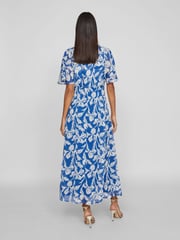VILA Blue Angel Sleeve Midi Occasion Dress - Image 2 of 7