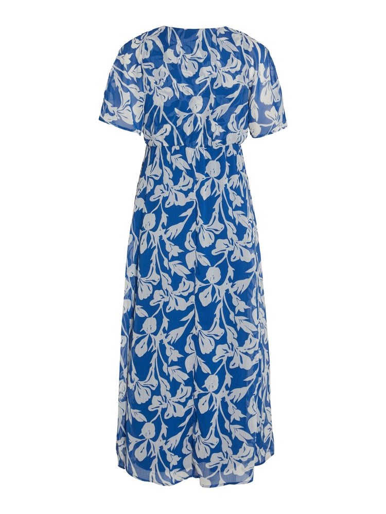 VILA Blue Angel Sleeve Midi Occasion Dress - Image 7 of 7