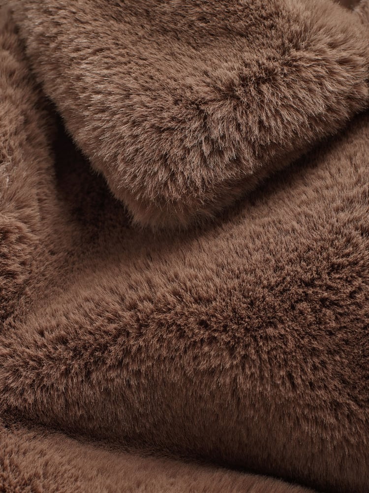 The Set Brown Boxy Faux Fur Coat - Image 11 of 11