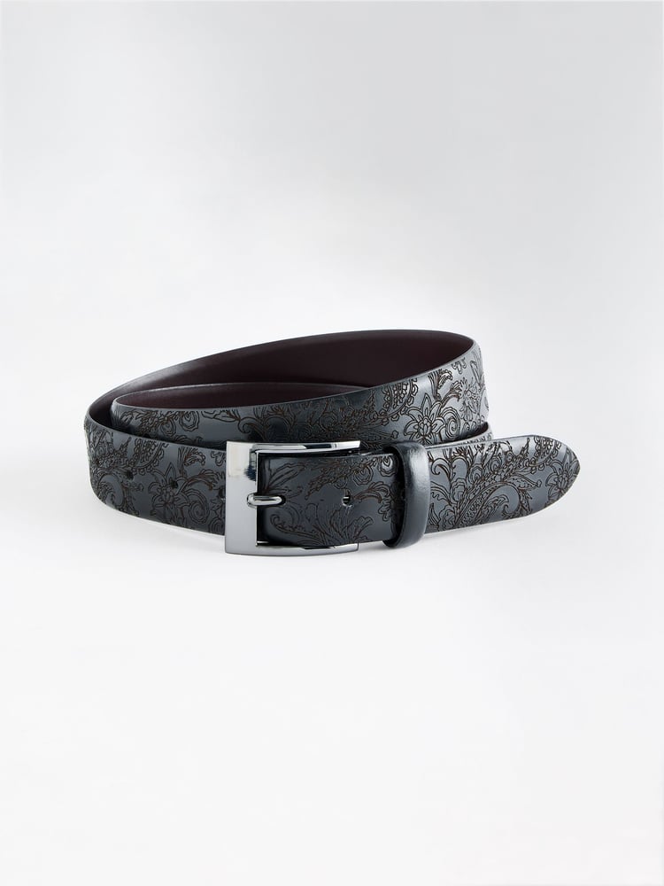 Black Paisley Signature Laser Engraved Belt - Image 1 of 3
