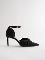 Black Forever Comfort® Standard/Wide Fit Leather Knot Point Toe Heel Court Shoes - Image 3 of 6
