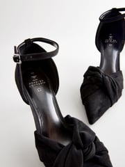 Black Forever Comfort® Standard/Wide Fit Leather Knot Point Toe Heel Court Shoes - Image 4 of 6