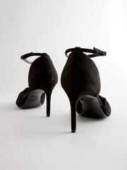 Black Forever Comfort® Standard/Wide Fit Leather Knot Point Toe Heel Court Shoes - Image 6 of 6