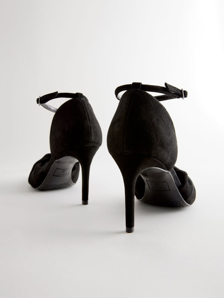 Black Forever Comfort® Standard/Wide Fit Leather Knot Point Toe Heel Court Shoes - Image 6 of 6