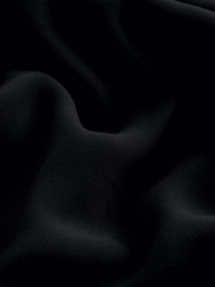 Black Long Sleeve Satin Mix Column Midi Dress - Image 6 of 6
