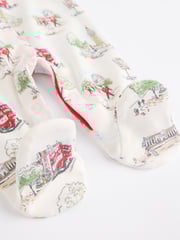 Blue Cath Kidston Cars Baby 100% Cotton Sleepsuits 3 Pack - Image 11 of 12