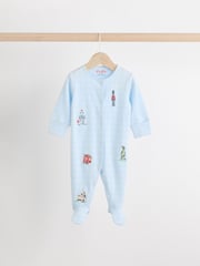 Blue Cath Kidston Cars Baby 100% Cotton Sleepsuits 3 Pack - Image 3 of 12