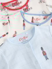 Blue Cath Kidston Cars Baby 100% Cotton Sleepsuits 3 Pack - Image 7 of 12