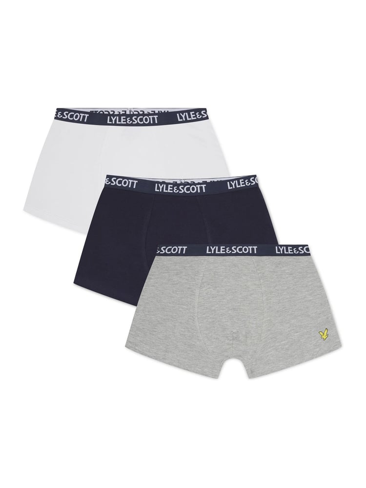 Lyle & Scott Blue Boys Markus Underwear Trunks 3 Pack - Image 1 of 4