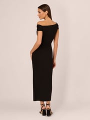 Adrianna Papell Matte Jersey Long Black Dress - Image 2 of 7