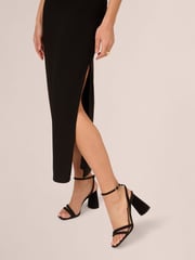 Adrianna Papell Matte Jersey Long Black Dress - Image 4 of 7