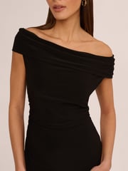 Adrianna Papell Matte Jersey Long Black Dress - Image 5 of 7