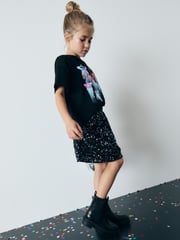 Black Sequin Star Graphic 100% Cotton T-Shirt (3-16yrs) - Image 2 of 6