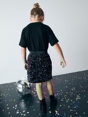 Black Sequin Star Graphic 100% Cotton T-Shirt (3-16yrs) - Image 3 of 6