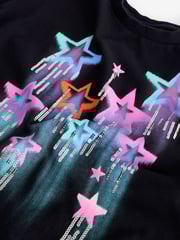 Black Sequin Star Graphic 100% Cotton T-Shirt (3-16yrs) - Image 6 of 6