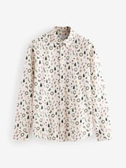 White Wreath Long Sleeve Christmas Print 100% Cotton Oxford Shirt - Image 7 of 8
