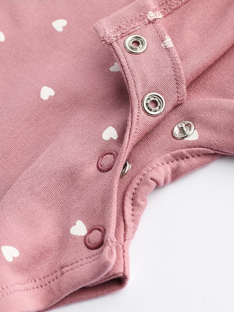 Pink Spot/ Stripe 100% Cotton Baby Rompers 3 Pack - Image 11 of 11