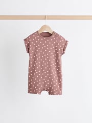Pink Spot/ Stripe 100% Cotton Baby Rompers 3 Pack - Image 6 of 11