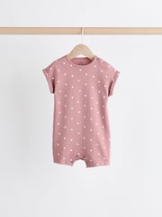 Pink Spot/ Stripe 100% Cotton Baby Rompers 3 Pack - Image 7 of 11