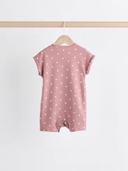 Pink Spot/ Stripe 100% Cotton Baby Rompers 3 Pack - Image 8 of 11