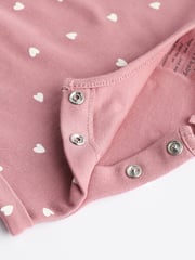 Pink Spot/ Stripe 100% Cotton Baby Rompers 3 Pack - Image 9 of 11