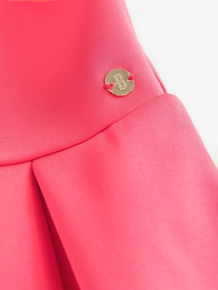 Baker by Ted Baker Coral Pink Frill Peplum Hem Dress - Image 10 of 10